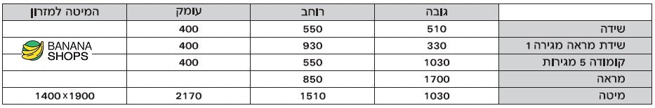 חדר שינה קומלפט דגם מלגה