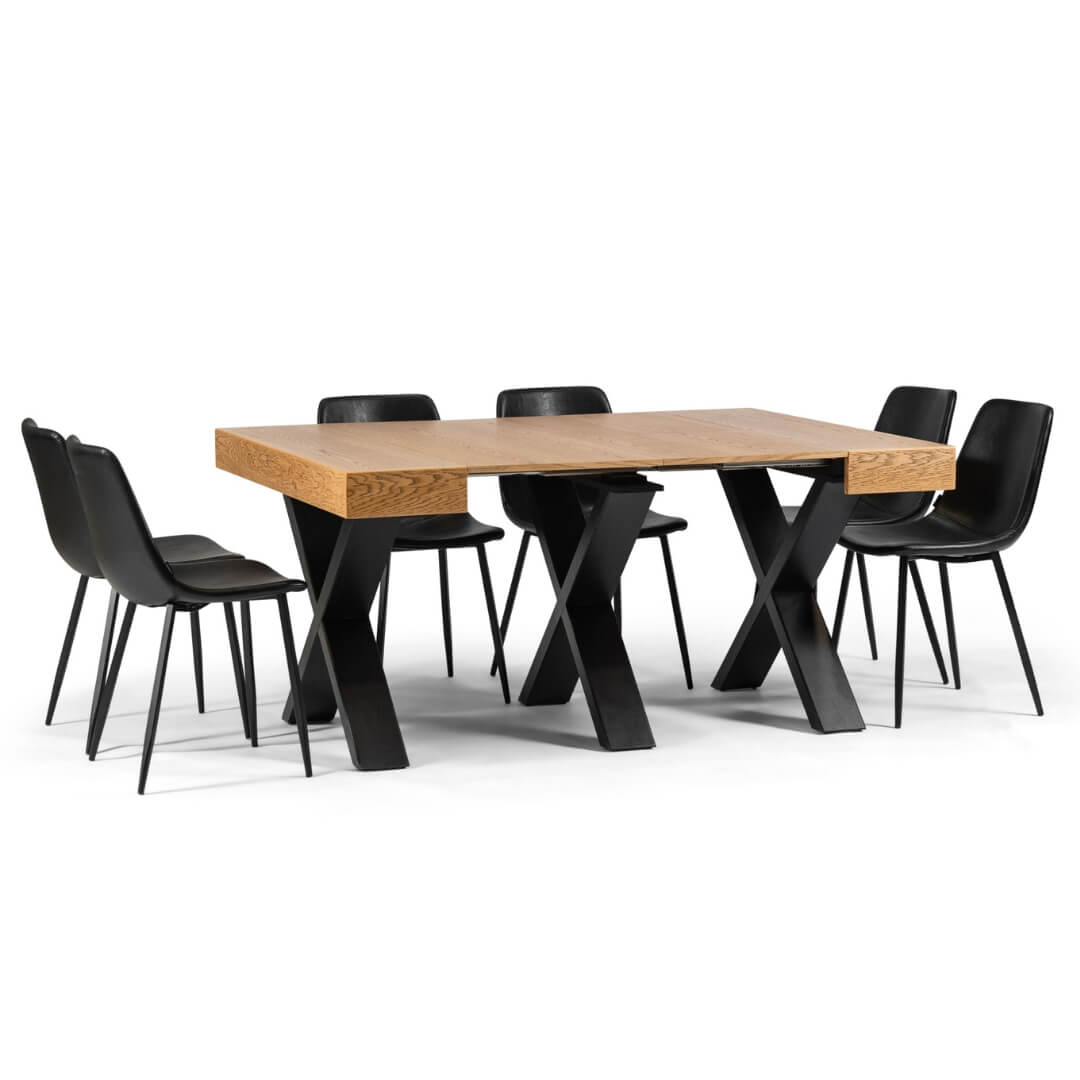 BAREKET SET | פינת אוכל המורכבת מקונסולה נפתחת דגם ברקת כולל 4 כיסאות מעוצבים