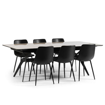 BADOLINA SET Non-Expandable | סט פינת אוכל מלבנית לא נפתחת דגם בדולינה כולל 6 כיסאות מרופדים